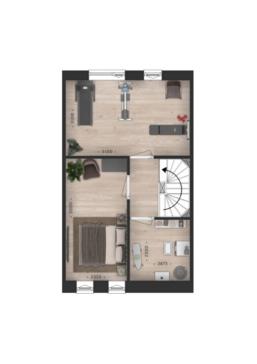 Parkwoning tussen 2e verdieping